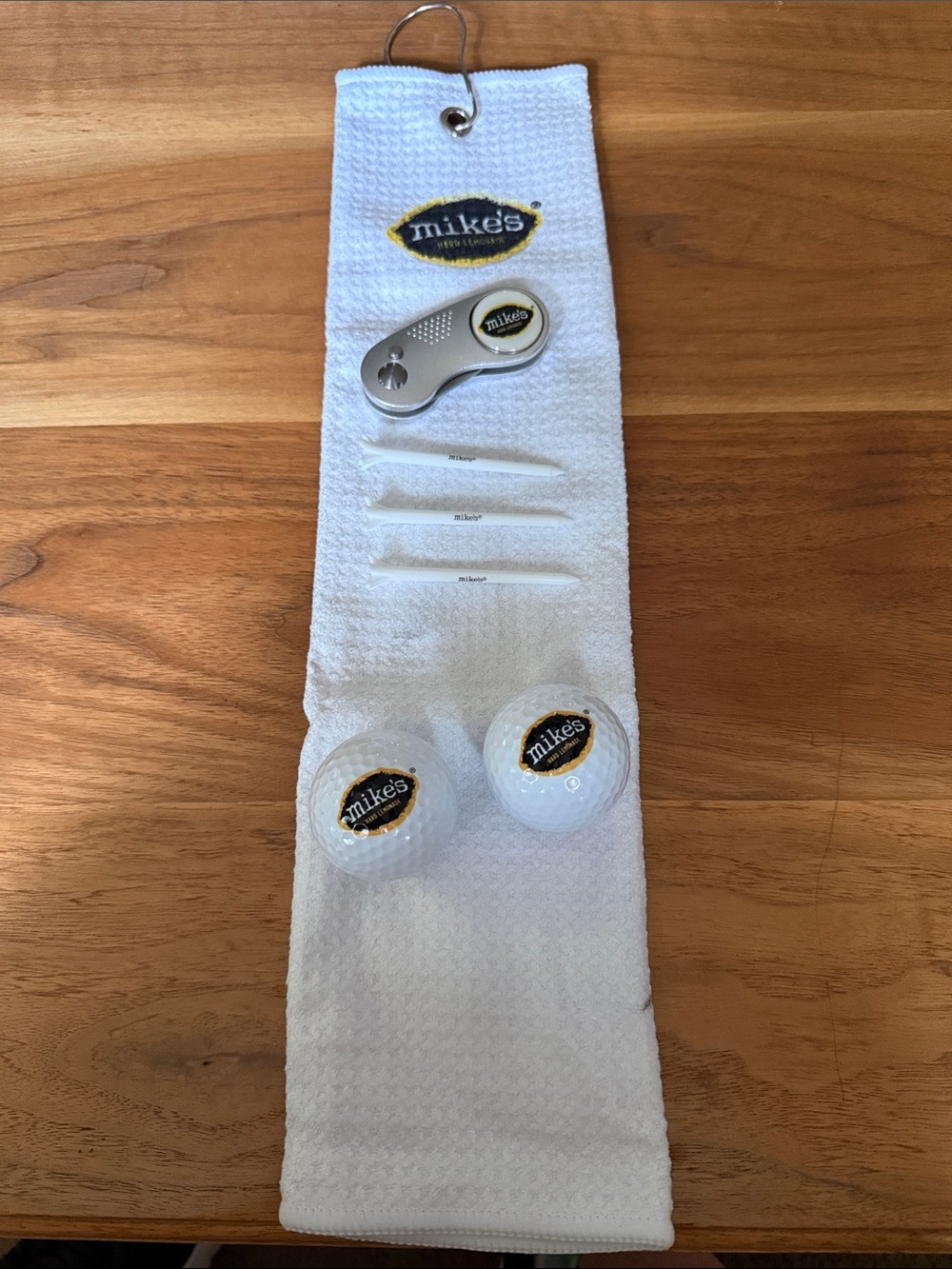 Mike's hard lemonadeBranded Golf Towel & Accessories -White with Black/Gold Logo